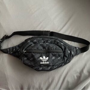 Adidas Black and Gray Belt Bag
